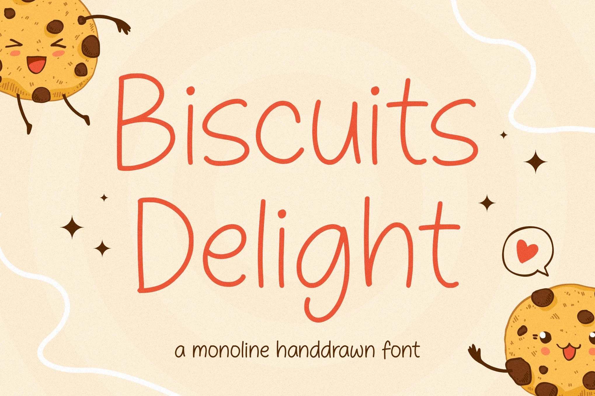 Biscuits Delight - A Monoline Handrawn Logo Font