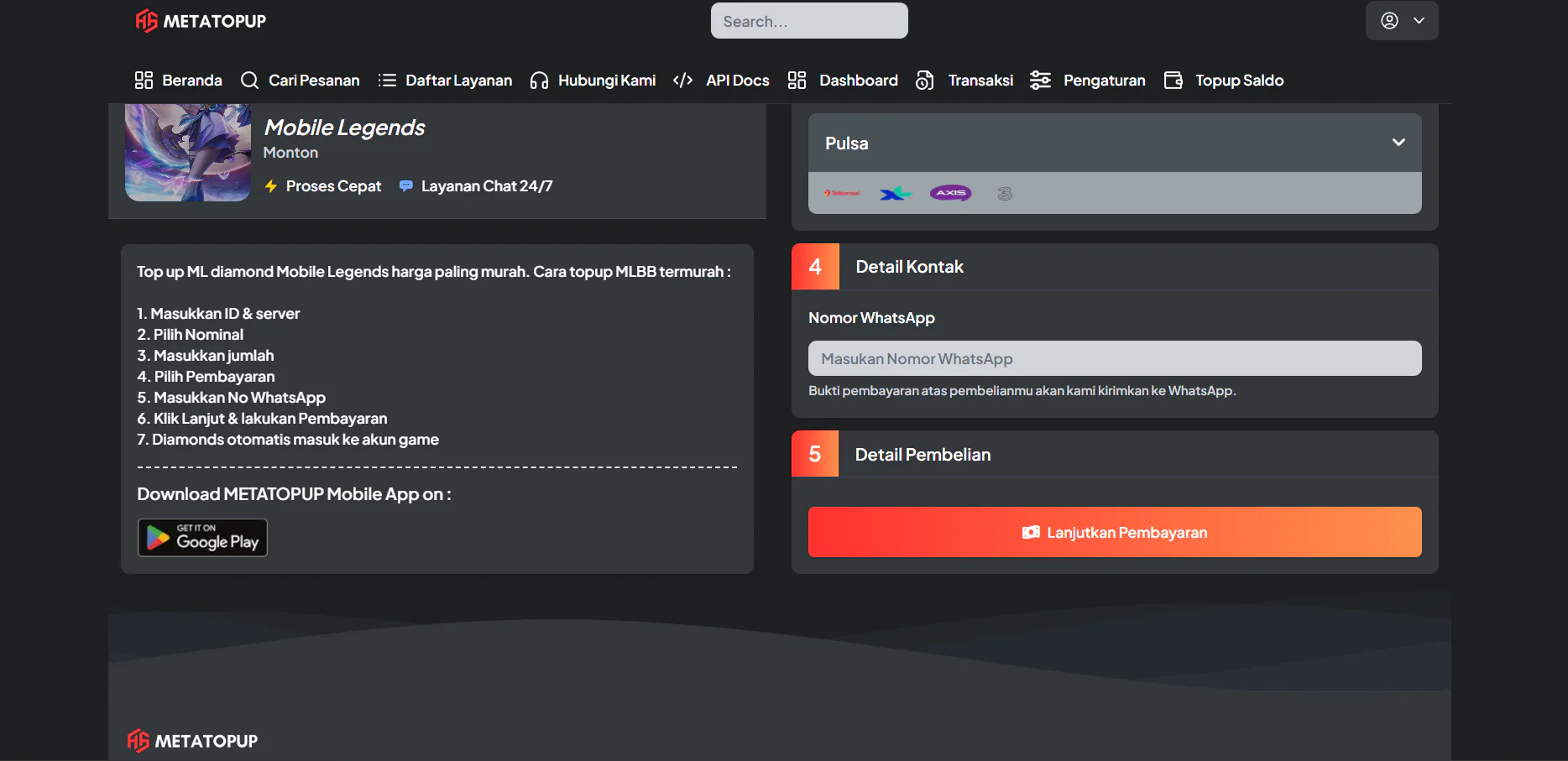 Web Top Up Game dan PPOB Otomatis MetaTopUp 6