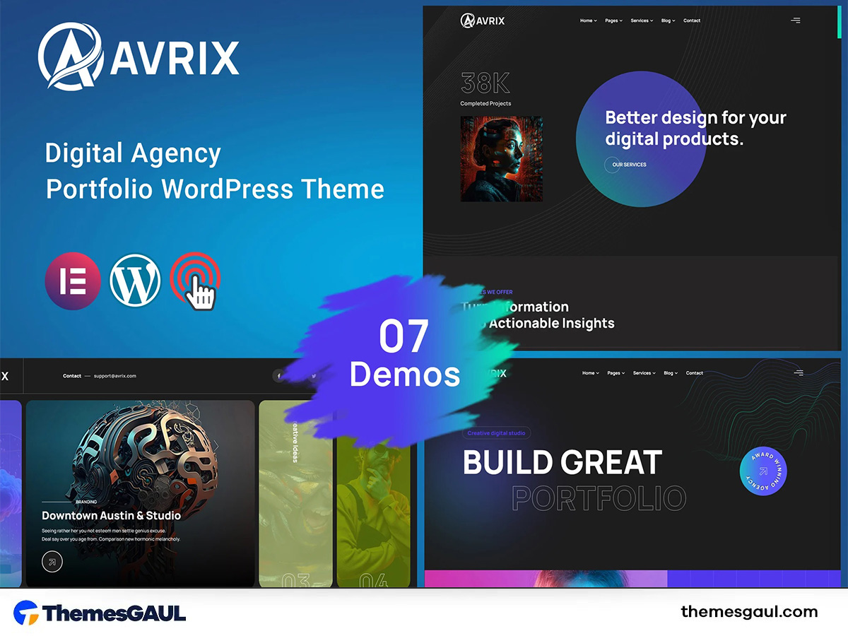 Avrix – Digital Agency Portfolio WordPress