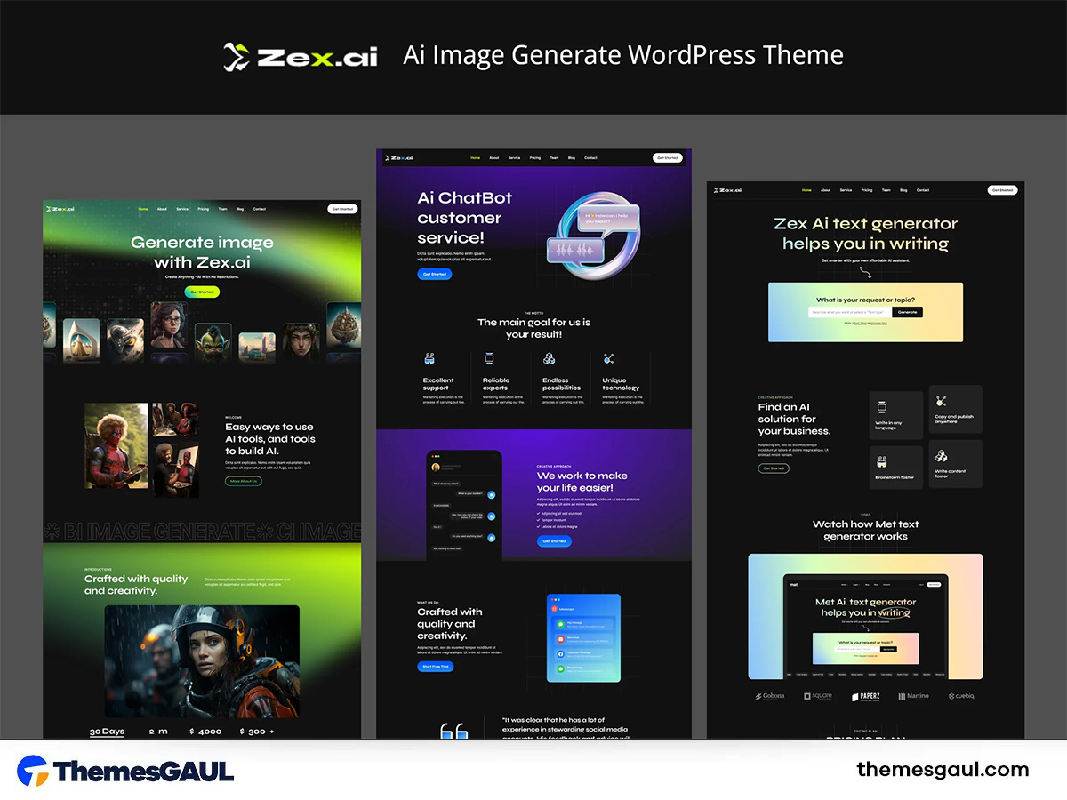 Zex – Ai Image Generate WordPress Theme